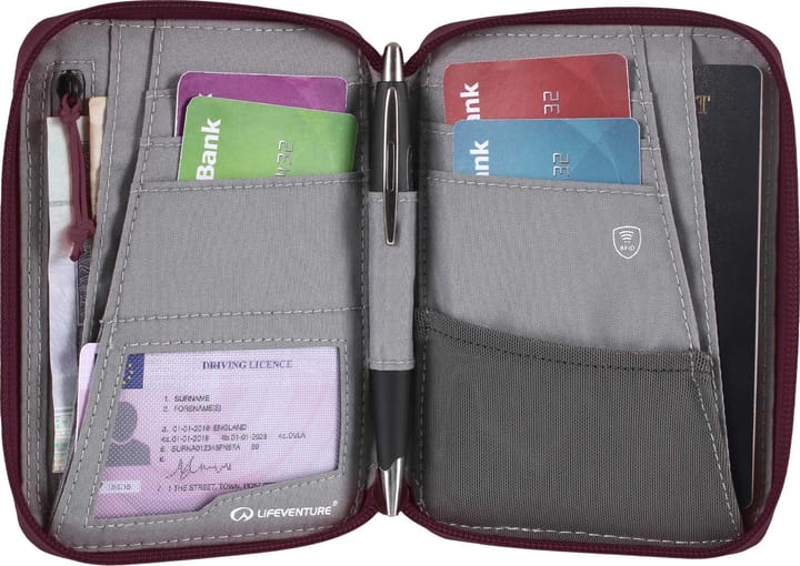 Lifeventure RFiD Mini Travel Wallet Plum Lifeventure