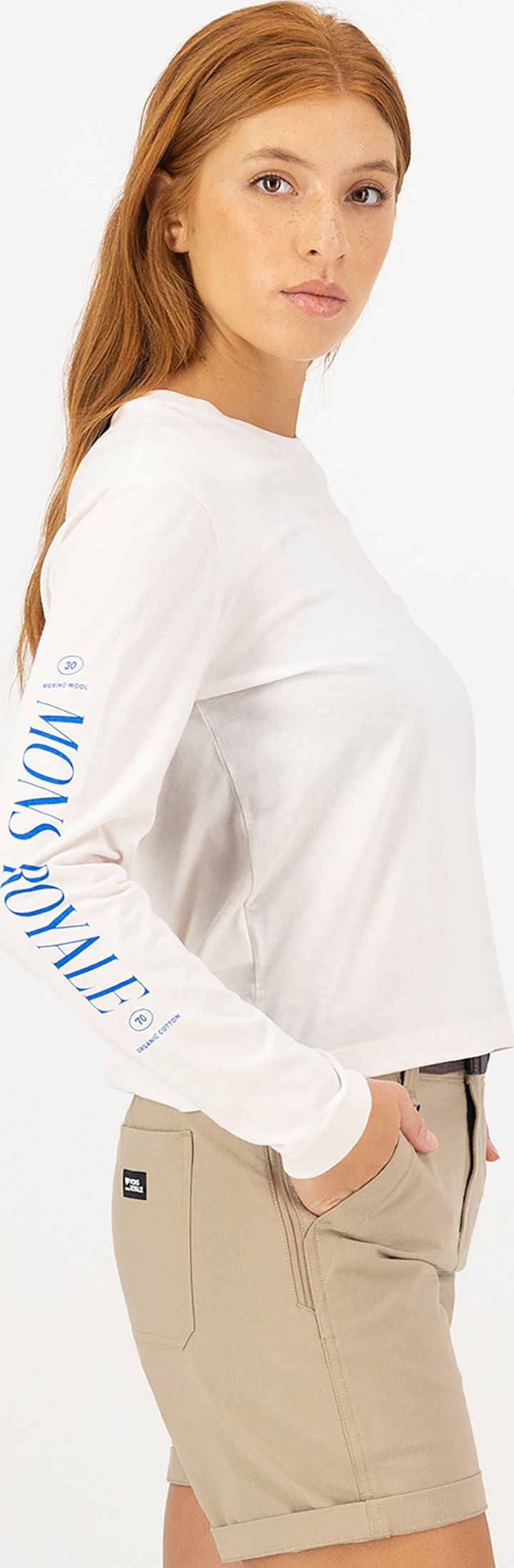 Mons Royale Women's Yonder Merino Organic Cotton Long Sleeve Vintage White Mons Royale Mons Royale Women's Yonder Merino Organic Cotton Long Sleeve Vintage White Mons Royale