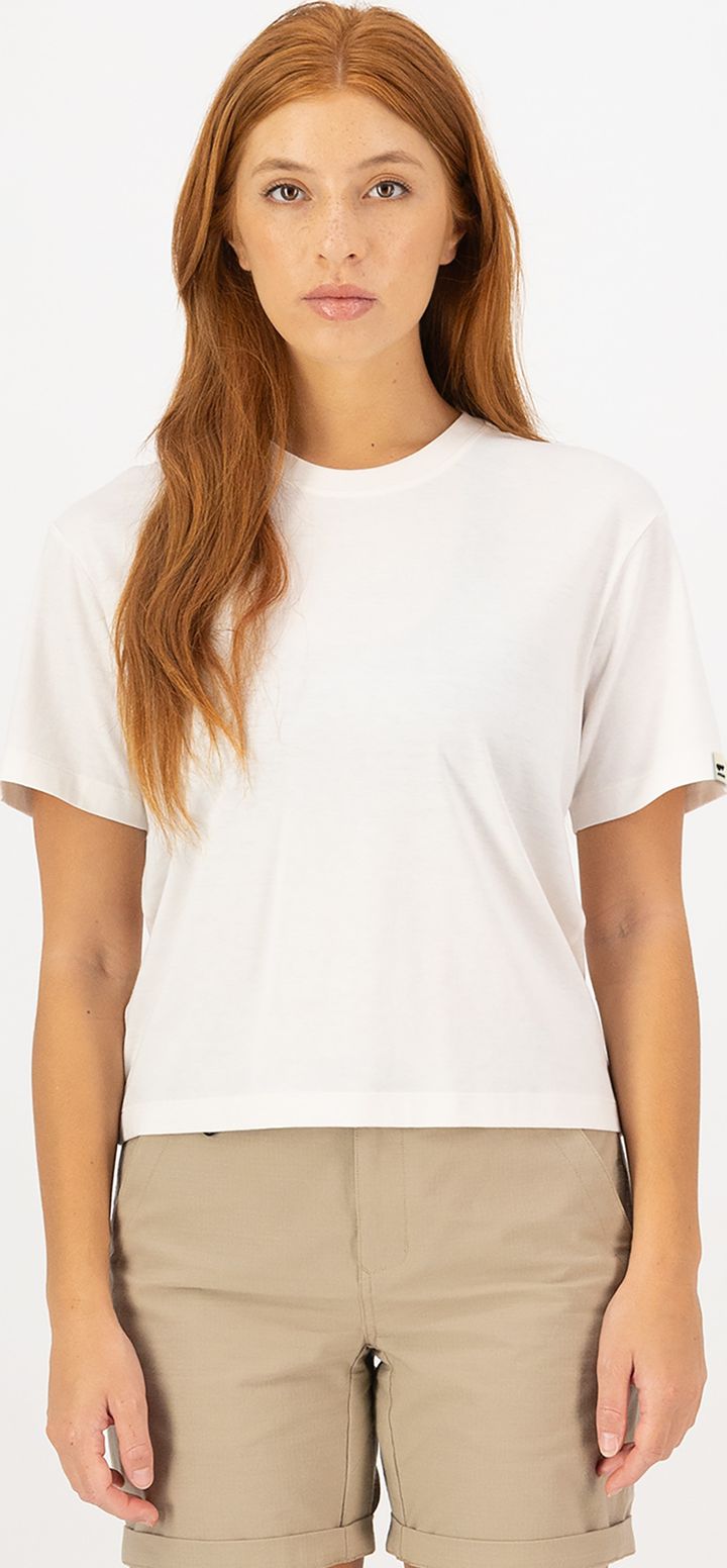 Mons Royale Women's Yonder Merino Organic Cotton T-Shirt Vintage White Mons Royale