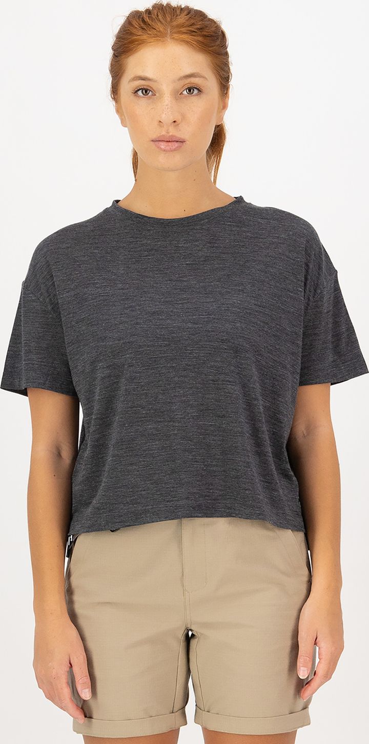 Mons Royale Women's Zephyr Merino Tencel™ Boxy T-Shirt Smoke Mons Royale