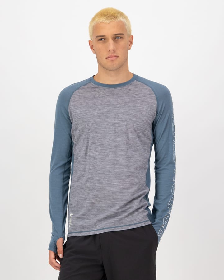 Mons Royale Men's Temple Tech LS Grey Heather / Goblin Blue Mons Royale Mons Royale Men's Temple Tech LS Grey Heather / Goblin Blue Mons Royale