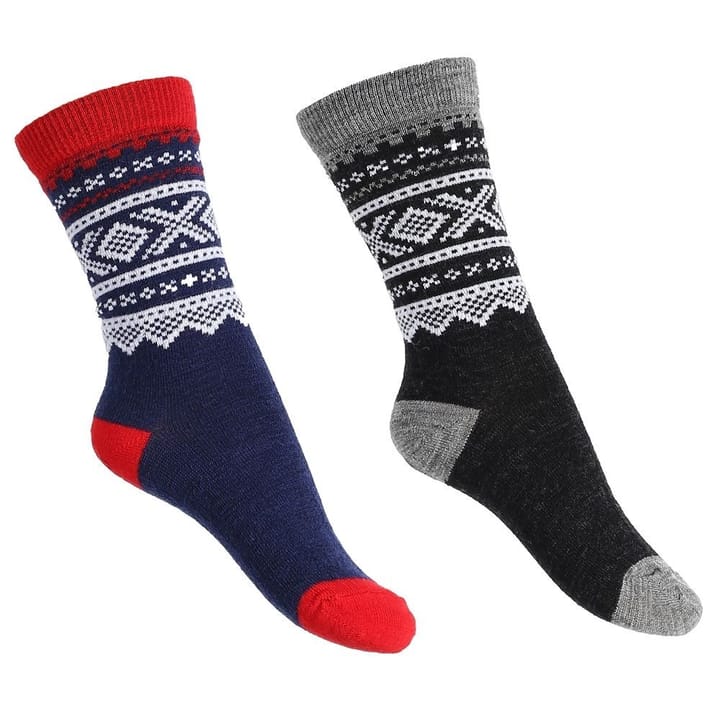 Marius Kids Kids' Thin Wool Socks 2-pack Grey And Navy Marius Kids