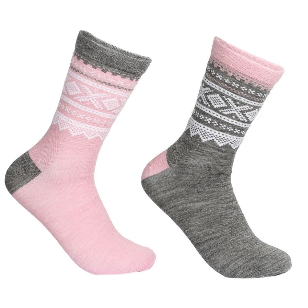 Marius Kids 2-pack Ullsokker Voksen Lotus Pink /Grey