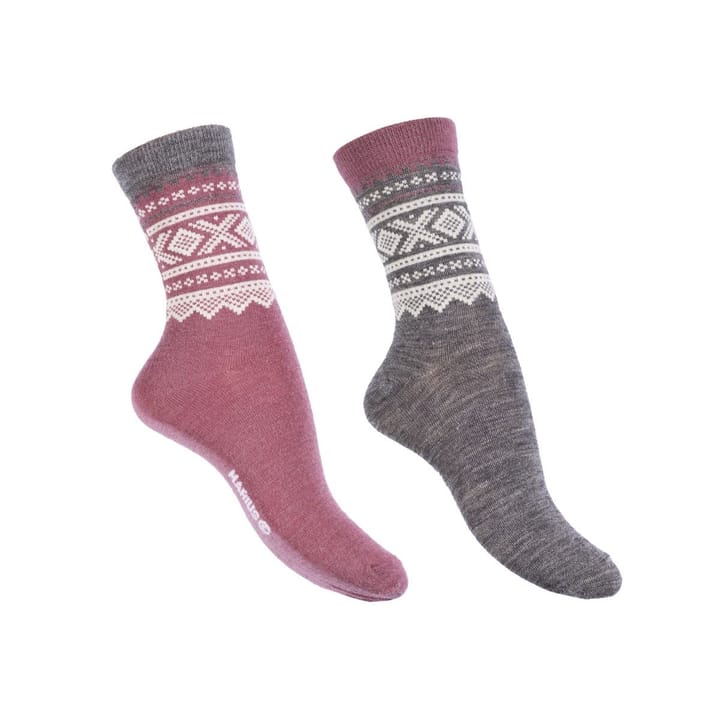 Marius Kids 2-PACK VOKSEN ULLSOKKER Mesa Rose & Grey Marius Kids