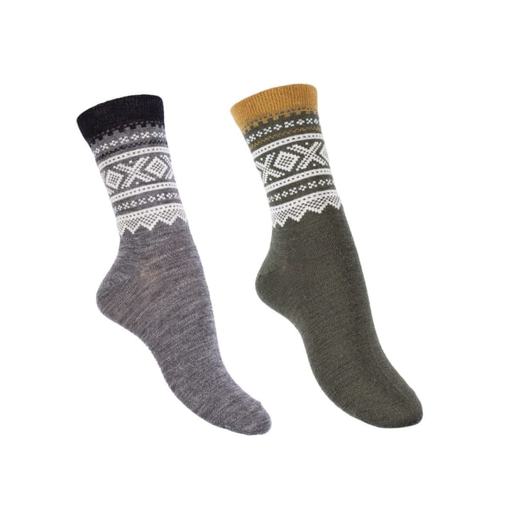 Marius Kids 2-Pack Voksen Ullsokker Dark Mose & Grey Marius Kids