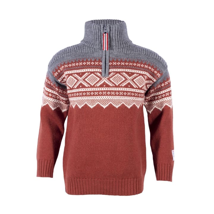 Kids' Wool Sweater with Zip RUST Marius Kids