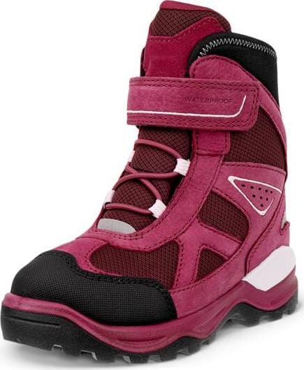 Ecco Kids' Snow Mountain 1s Waterproof Black/red Plum/dark Ruby Ecco