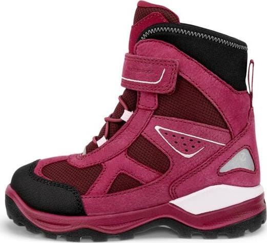 Ecco Kids' Snow Mountain 1s Waterproof Black/red Plum/dark Ruby Ecco