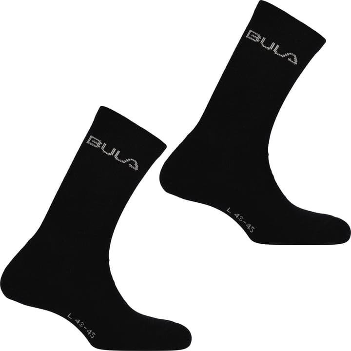Bula 2 Pk Basic Wool Socks Black Bula
