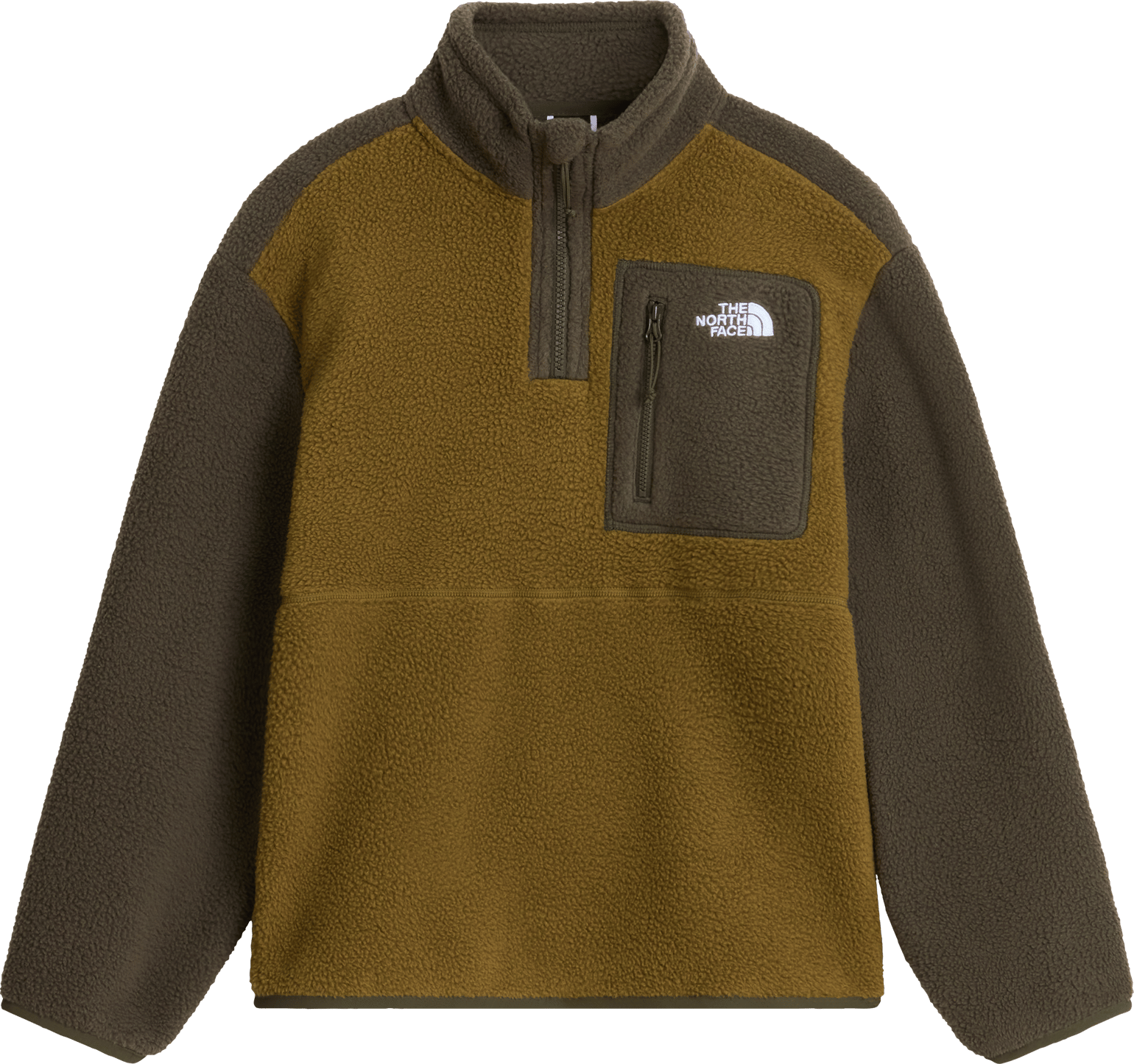 The North Face Teens' Yumiori 1/4 Zip Fleece Jacket Caraway Seed/New Taupe Green