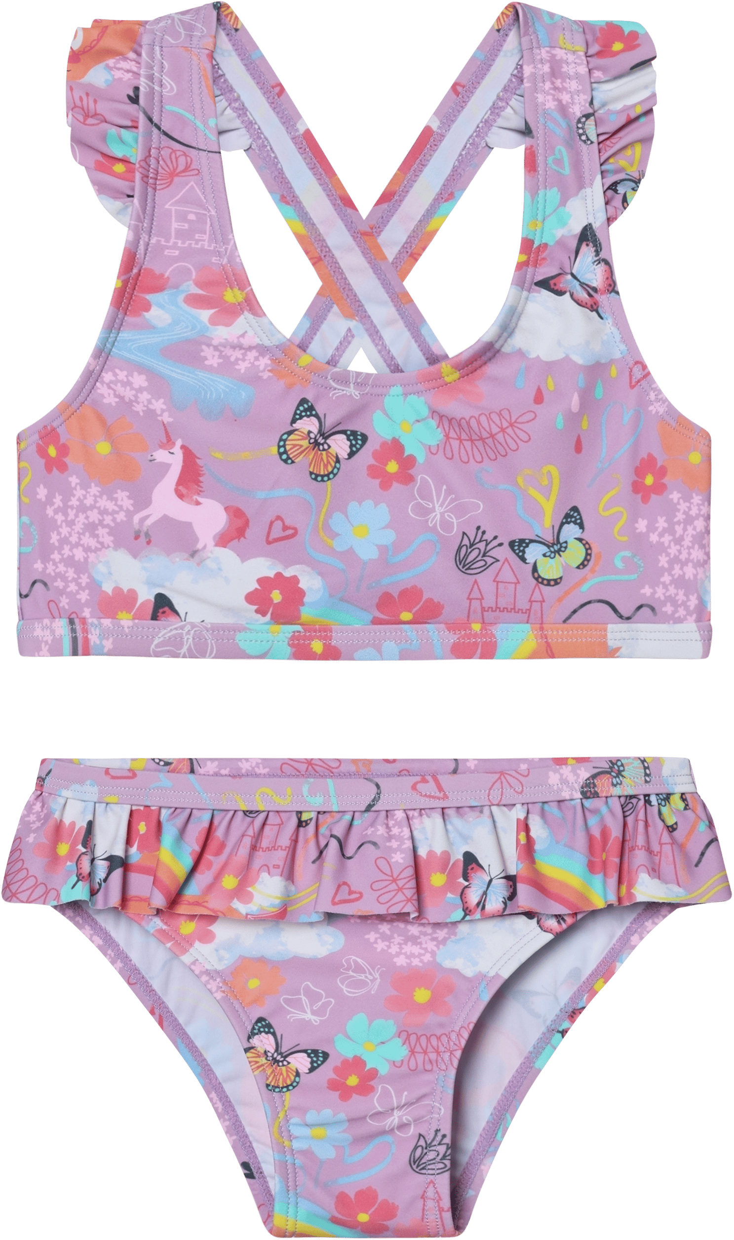 Color Kids Kids' Bikini With Short Skirt Aop Lavender Mist