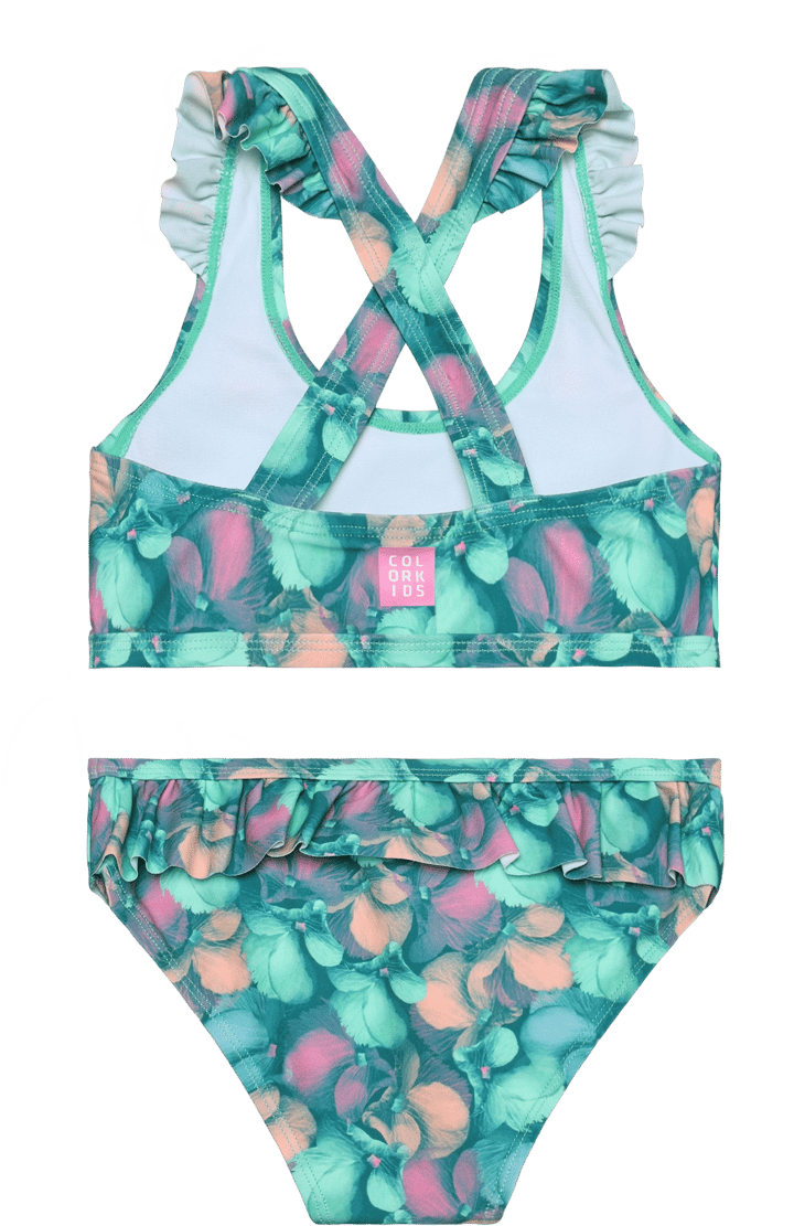 Color Kids Kids' Bikini With Short Skirt Aop Cabbage Color Kids