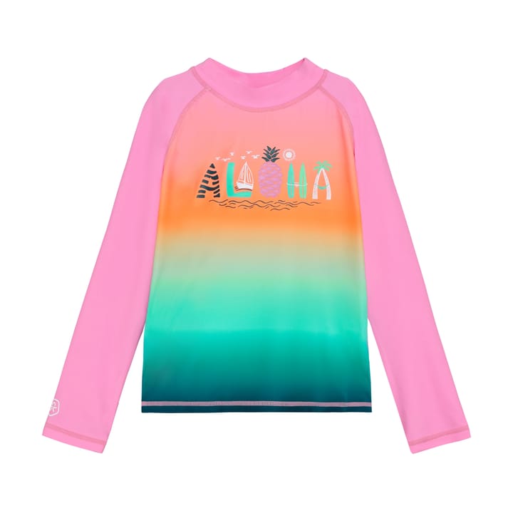 Color Kids T-Shirt L/S W. Chest Print Begonia Pink Color Kids