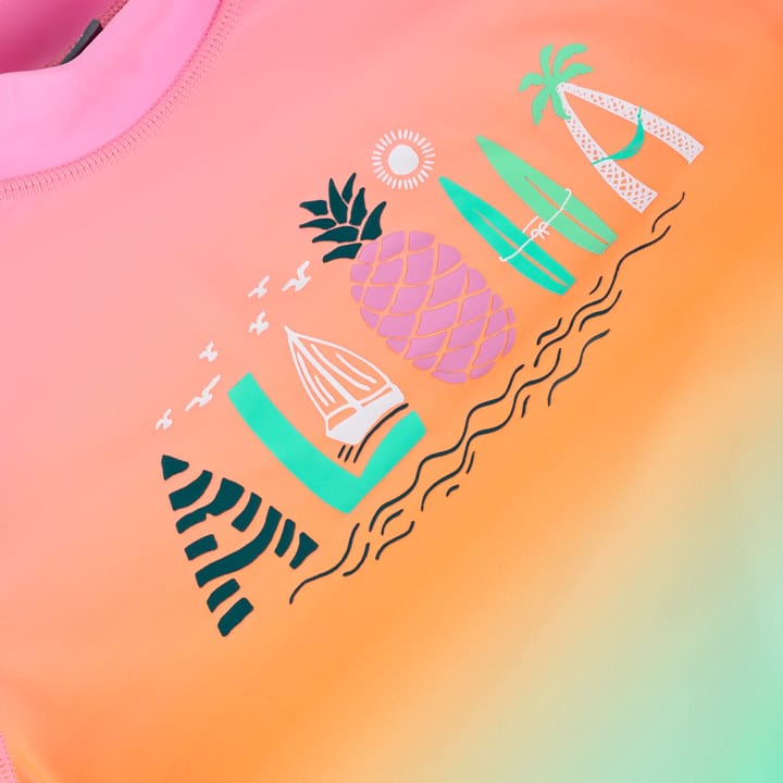 Color Kids T-Shirt L/S W. Chest Print Begonia Pink Color Kids