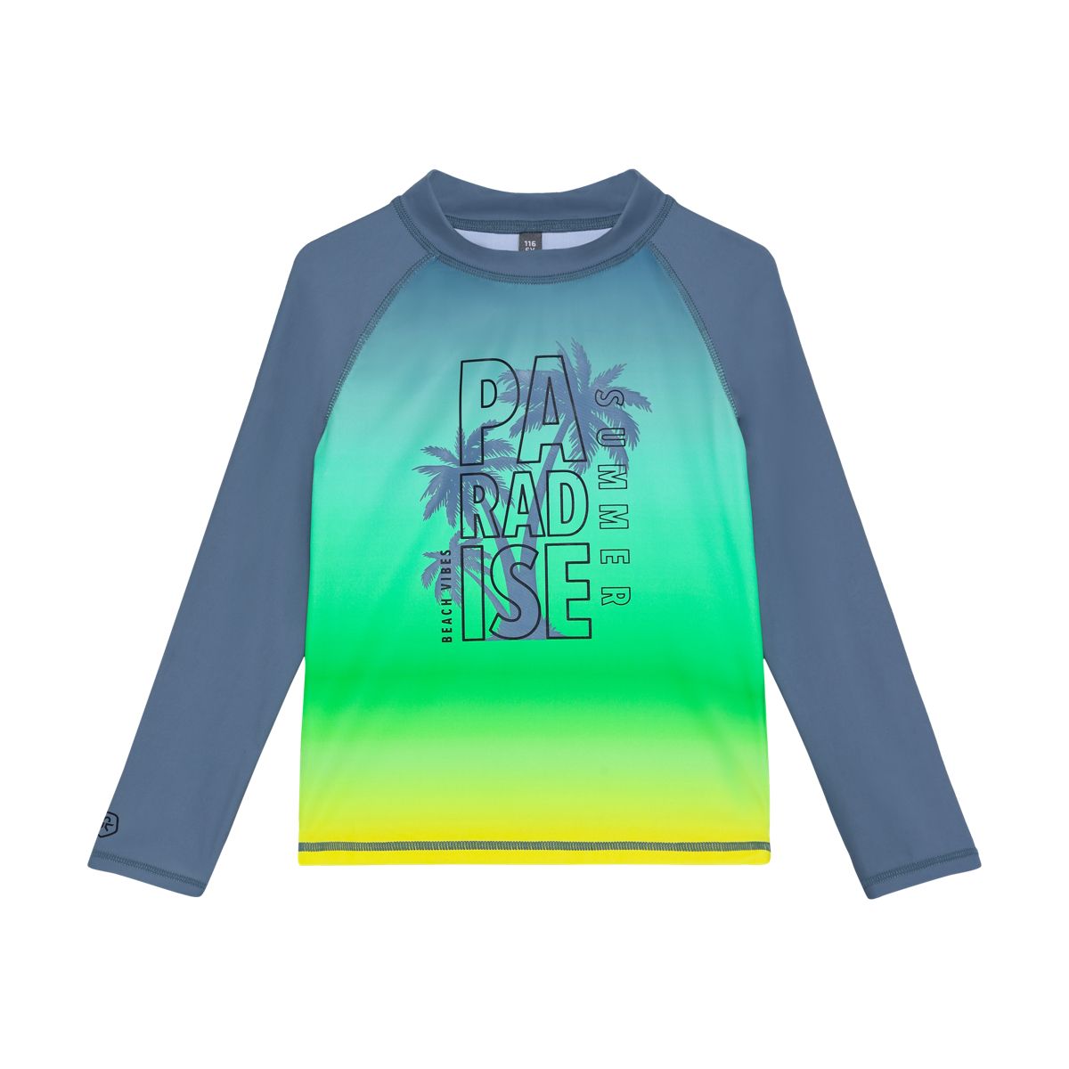 Color Kids T-Shirt L/S W. Chest Print Coronet Blue