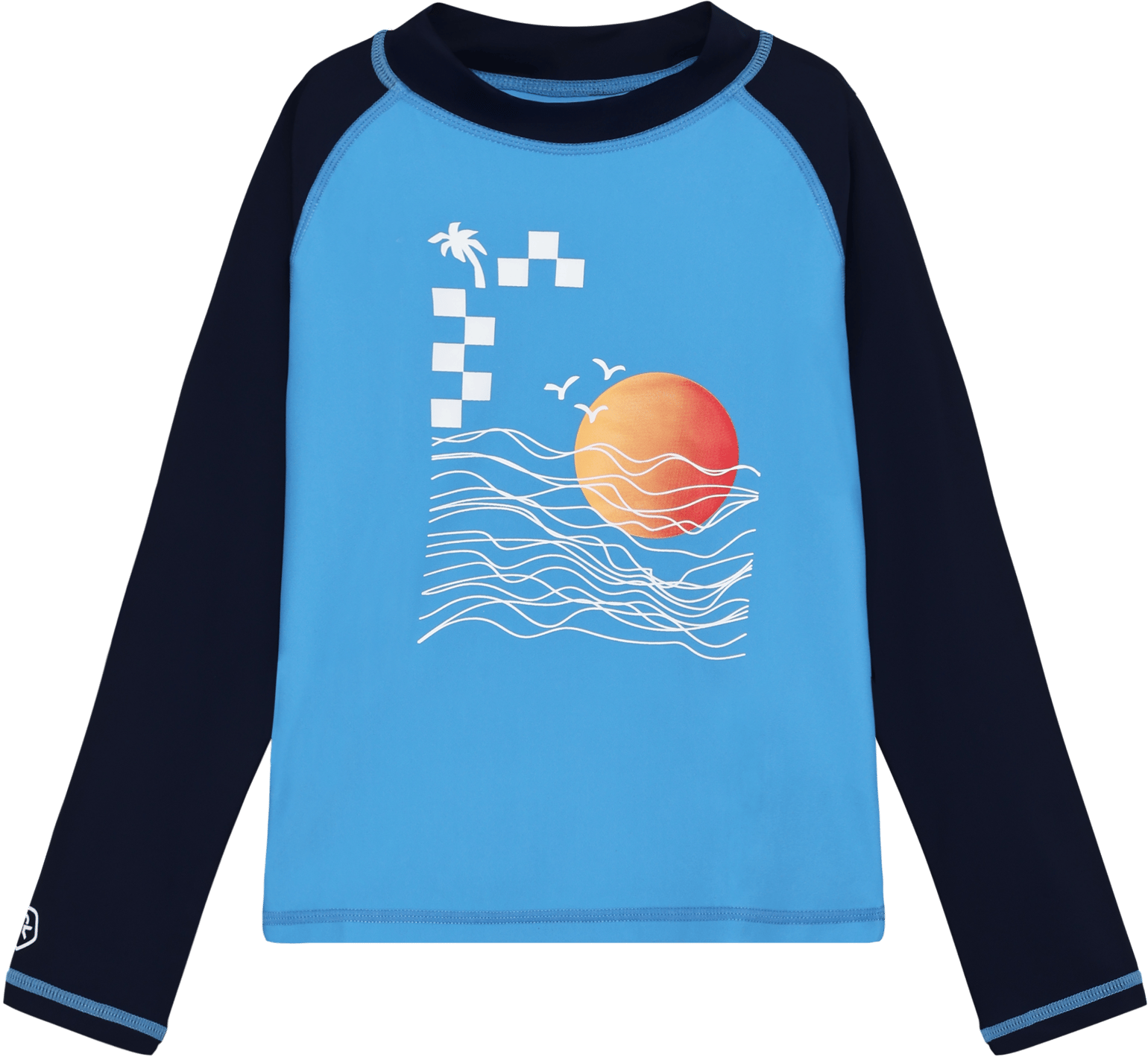 Color Kids Kids' T-Shirt L/S With Chest Print Azure Blue