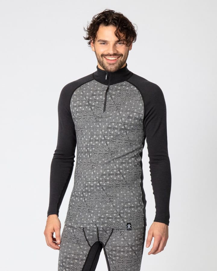 Bula Geo Merino Wool Halfzip Dgrey Bula