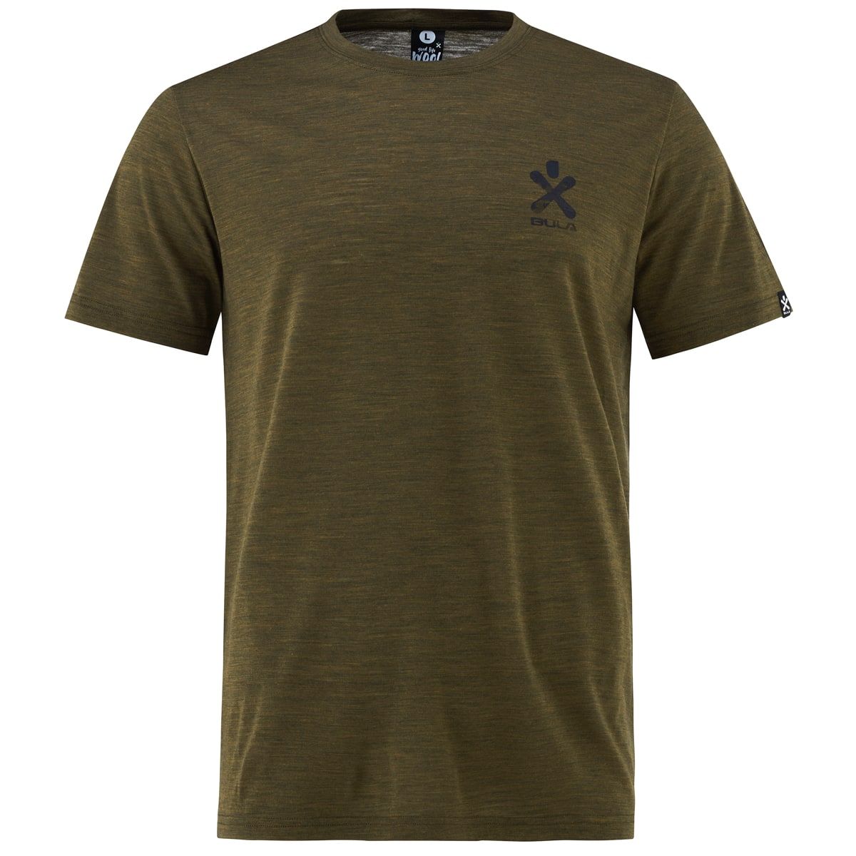 Bula Pacific Solid Merino Wool Tee Moss