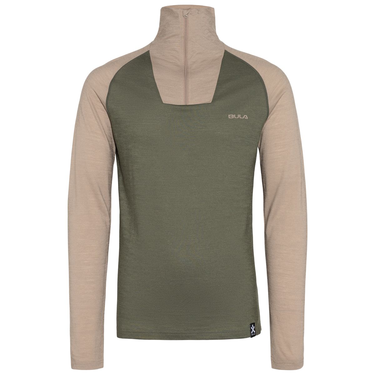Bula Men's Retro Merino Wool Halfzip Sweater Dolive