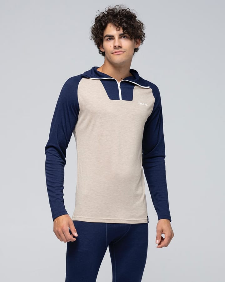 Bula Retro Merino Wool Halfzip Sweater Navy Bula