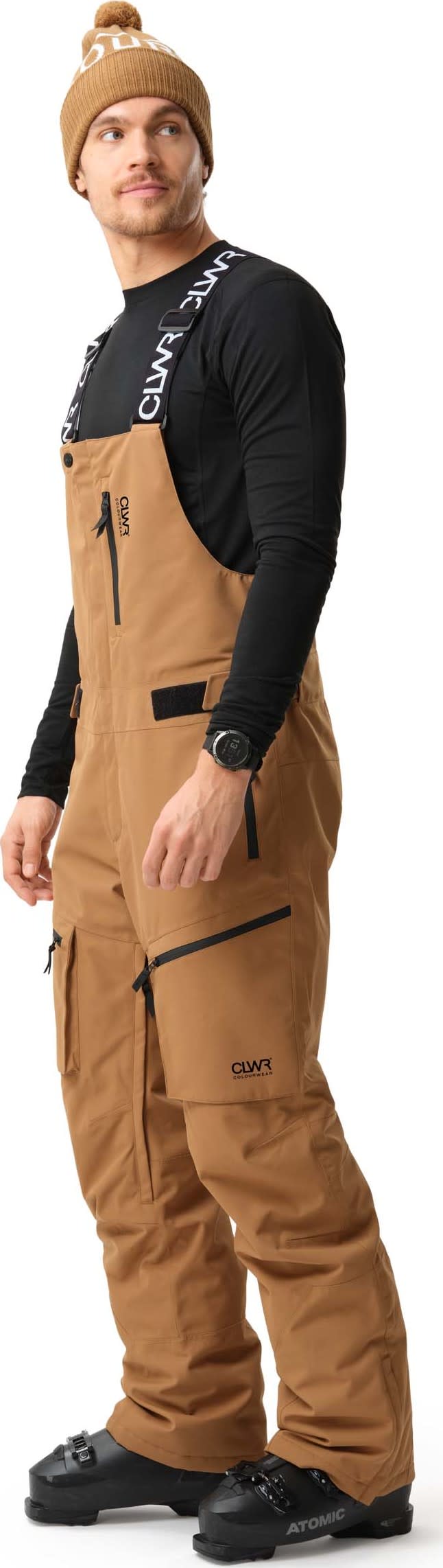 ColourWear Men's Slash Bib Pants Workwear Brown ColourWear