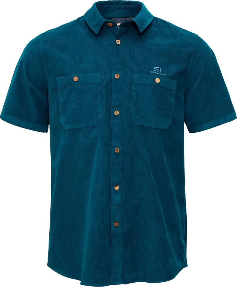 Elevenate Men's Estate Cord Shirt Indian Blue Lyhythihaiset kauluspaidat S