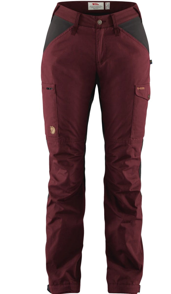 Fjällräven Kaipak Trousers Curved W Dark Garnet-Dark Grey