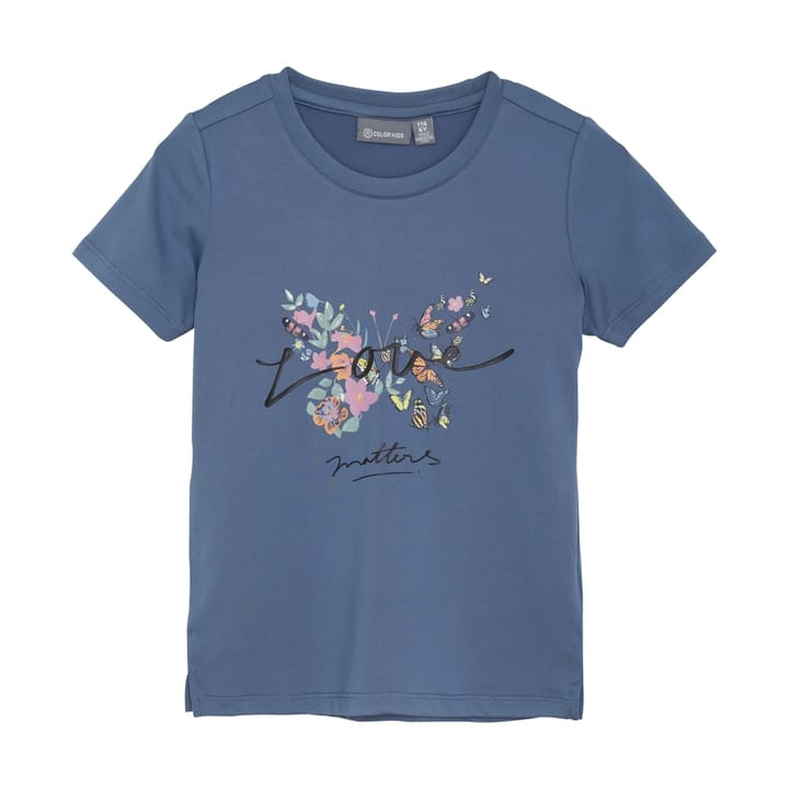 Color Kids T-Shirt W. Print -S/S, Girl Vintage Indigo Color Kids