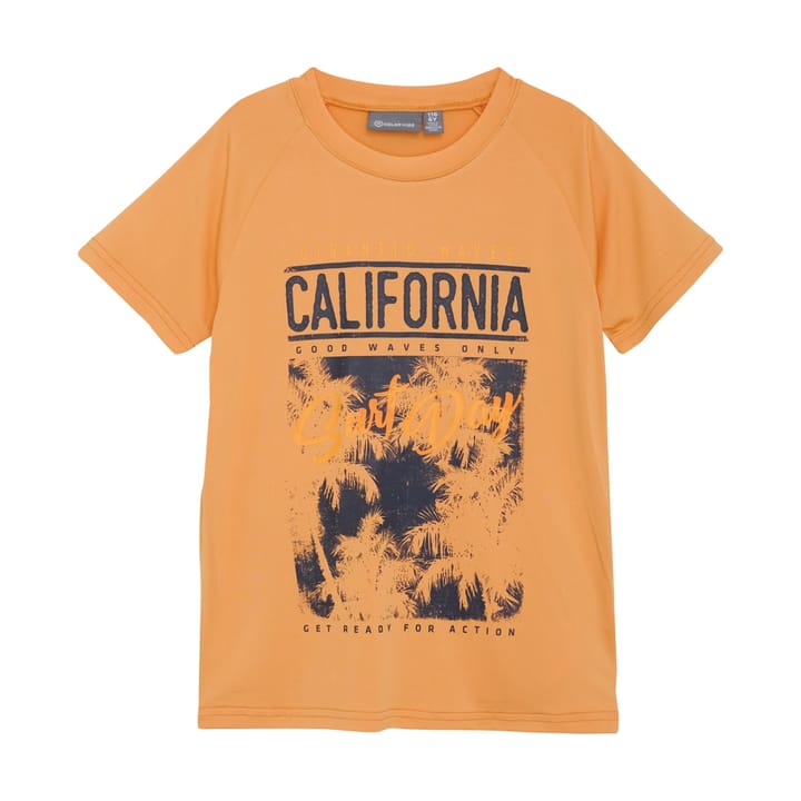 Color Kids T-Shirt W. Print - S/S, Boy Tangerine Color Kids