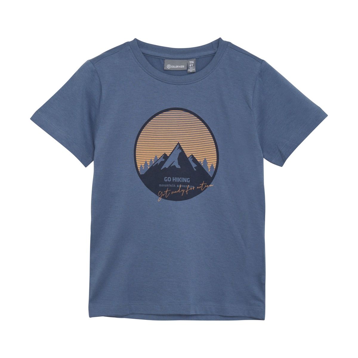 Color Kids T-Shirt W. Print - S/S, Cotton Vintage Indigo