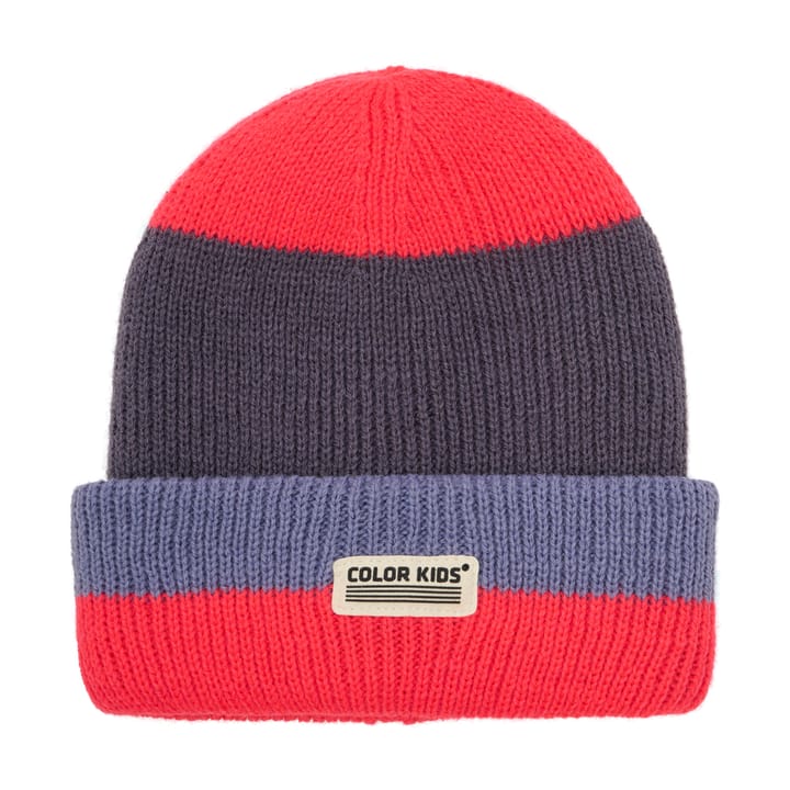 Color Kids Beanie W. Wool & Contrast Diva Pink Color Kids