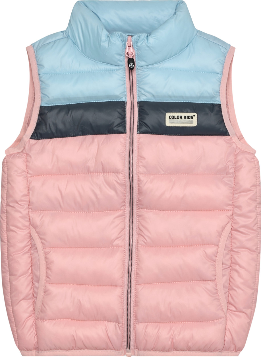 Color Kids Kids' Waistcoat Quilted Colorblock Bridal Rose