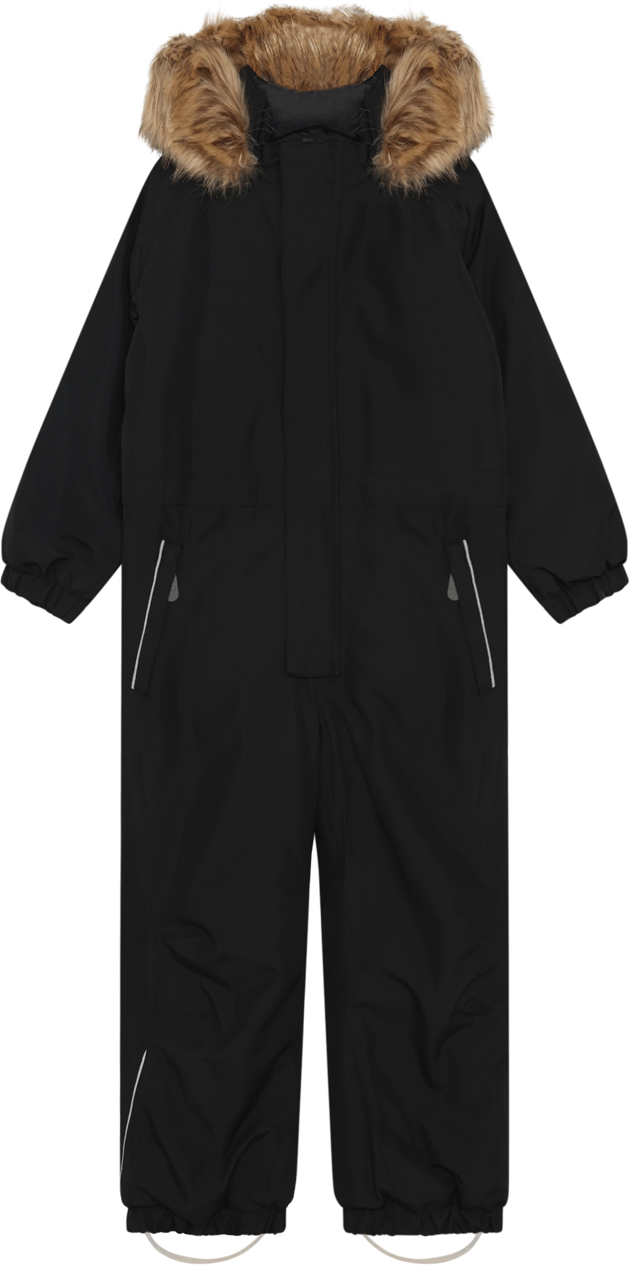 Color Kids Coverall W. Fake Fur Black
