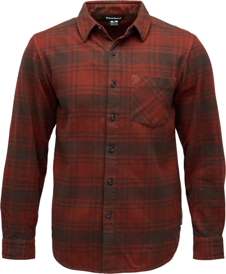 Black Diamond Men's Project Flannel Shirt Basalt-iron Red Plaid Black Diamond