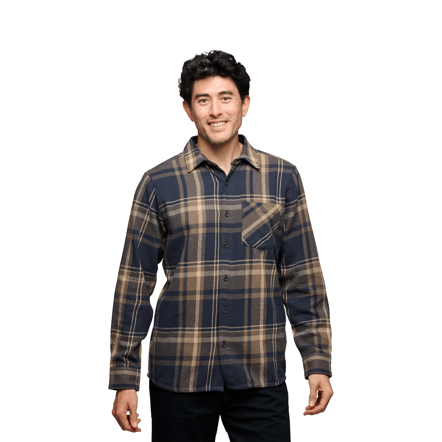 Black Diamond Men's Project Flannel Shirt Charcoal-Walnut Plaid