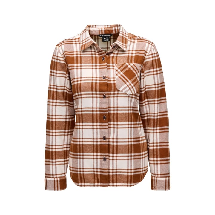 Black Diamond Women's Project Flannel Shirt Clay-off White Plaid Black Diamond