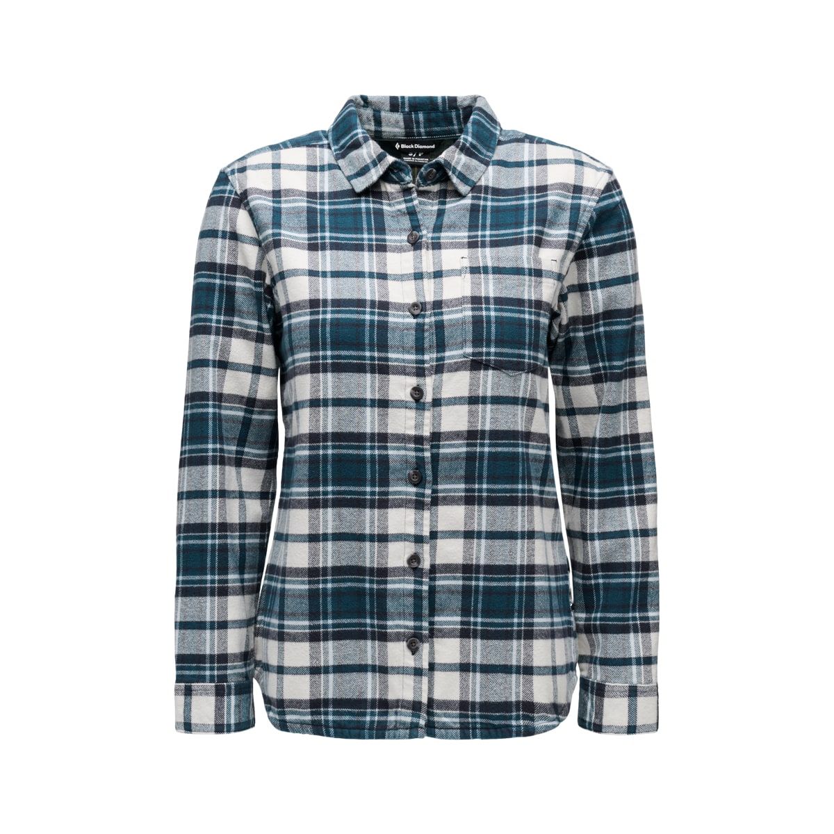 Black Diamond Women's Project Flannel Shirt Midnight Blue-chalk