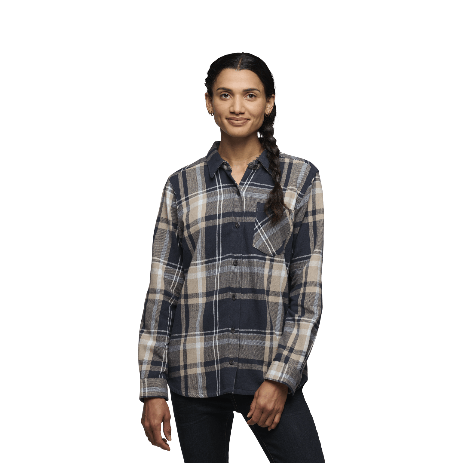 Black Diamond Women's Project Flannel Shirt Charcoal-Moonstone Plaid