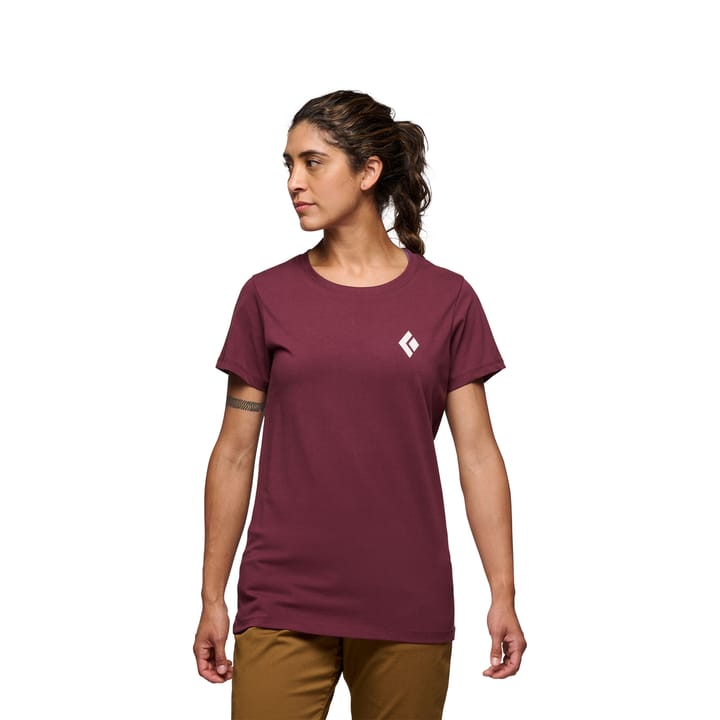 Black Diamond Women's Equipment For Alpinists Shortsleeve Tee Burgundy Black Diamond