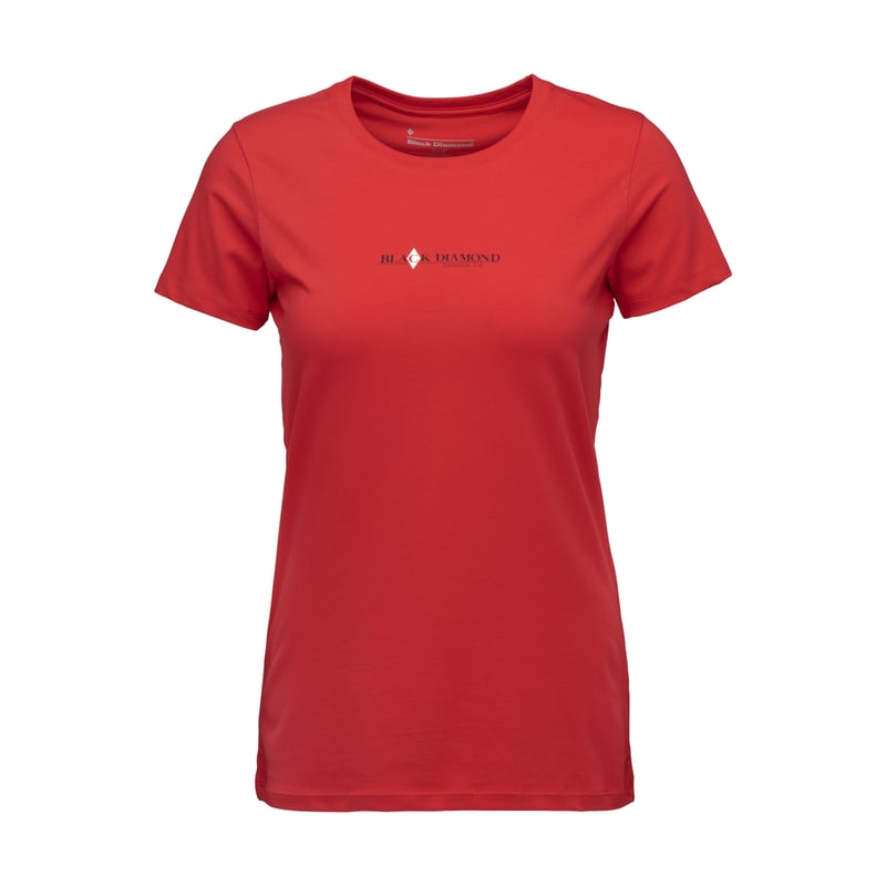 Black Diamond Women's Heritage Wordmark Shortsleeve Tee Coral Red