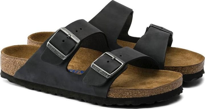 Birkenstock Arizona Oiled Nubuck Leather Soft Footbed Narrow Black Birkenstock