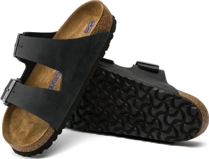Birkenstock Arizona Oiled Nubuck Leather Soft Footbed Narrow Black Birkenstock