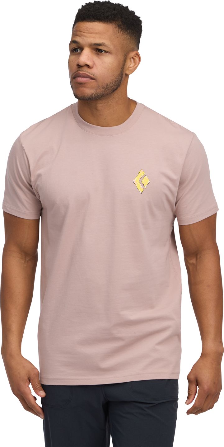 Black Diamond Men's Shredded Short Sleeve Tee Pale Mauve Black Diamond