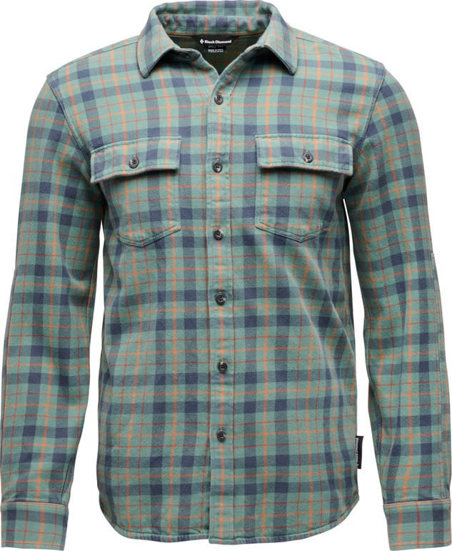 Black Diamond Men's Project Twill Long Sleeve Shirt Laurel Green-Charcoal
