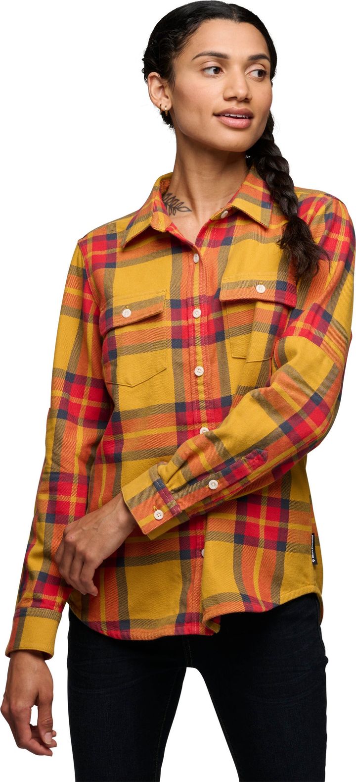 Black Diamond Women's Project Twill Long Sleeve Shirt Amber-Coral Red Black Diamond