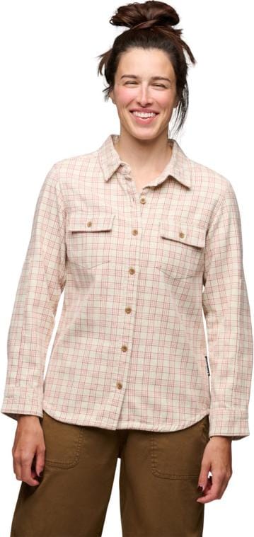 Black Diamond Women's Project Twill Long Sleeve Shirt Chalk-mineral Red Black Diamond