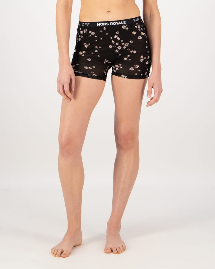 Mons Royale Women's Hannah Hot Pant Black Daisy Mons Royale Mons Royale Women's Hannah Hot Pant Black Daisy Mons Royale