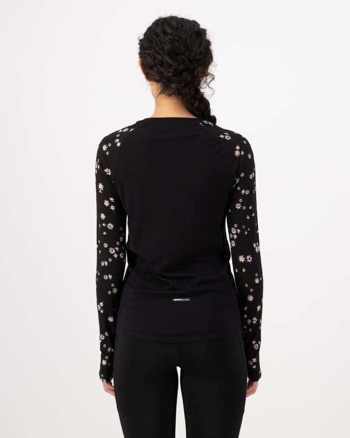 Mons Royale Women's Bella Tech Long Sleeve Black Daisy Mons Royale