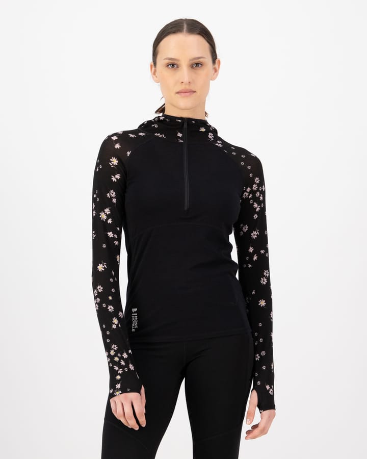 Mons Royale Women's Bella Tech Hood Black Daisy Mons Royale Mons Royale Women's Bella Tech Hood Black Daisy Mons Royale