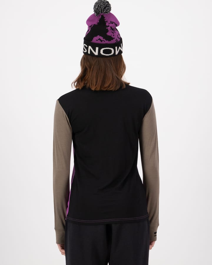 Mons Royale Women's Yotei Merino Long Sleeve Purple Bolt/Walnut/Black Mons Royale
